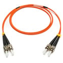 Camplex MMXD62-ST-ST-001 OM1 Bend Tolerant Multimode Duplex ST to ST Armored Fiber Patch Cable - Orange - 1 Meter