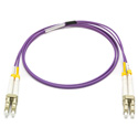 Camplex OM4 Bend Tolerant Multimode Duplex LC to LC Armored Fiber Patch Cable - Purple - 1 Meter