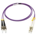 Camplex OM4 Bend Tolerant Multimode Duplex ST to LC Armored Fiber Patch Cable - Purple - 1 Meter