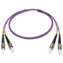 Camplex OM4 Bend Tolerant Multimode Duplex ST to ST Armored Fiber Patch Cable - Purple - 1 Meter
