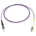 Camplex OM4 Bend Tolerant Multimode Simplex ST to LC Armored Fiber Patch Cable - Purple - 1 Meter