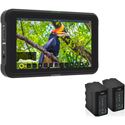 Atomos Shinobi 5-Inch 4K HDMI HDR Portable Monitor with Core SWX Nano-F L-Series Style Li-Ion Camera Battery 2-Pack Kit