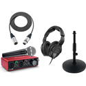 Focusrite Scarlett 2i2 USB Audio Interface Podcast Kit with Shure SM58 Vocal Mic and Sennheiser HD-280 PRO Headphones