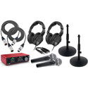 Focusrite Scarlett 2i2 USB Audio Interface Podcast Kit with 2 Shure SM58 Vocal Mics & 2 Sennheiser HD-280 PRO Headphones