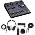 ZOOM L-8 LiveTrak 8-Channel Digital Mixer Kit with ZOOM ZDM-1 Podcast Mic Pack