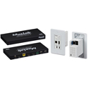 MuxLab 500452 4K/60 HDBaseT HDMI/USB-C KVM Extender Kit with Wallmount Brackets