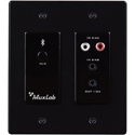 MuxLab 500555 Bluetooth and Analog Audio to Dante Interface 2-Gang Wallplate - Black