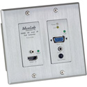 MuxLab 500773-TX-WH HDMI and VGA Over IP PoE Wall Plate Transmitter - UHD-4k (White)