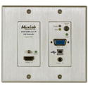 MuxLab 500777-TX-WH HDMI/VGA/USB over IP PoE Wall Plate Transmitter - UHD-4K - White