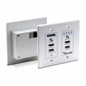 MuxLab 500866-WP-WH KVM Over IP PoE 4K/30 Wall Plate Workstation Transceiver - Extends up to 330 Feet