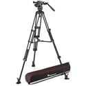 Photo of Manfrotto MVK608TWINMAUS Nitrotech 608 Fluid Video Head With Aluminum Twin Leg Tripod and Mid-Level Spreader