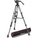 Photo of Manfrotto MVK608TWINMCUS Nitrotech 608 Video Head - Carbon Fiber Twin Leg Tripod with Middle Spreader