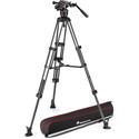 Manfrotto MVK608TWINMCUS Nitrotech 608 Video Head - Carbon Fiber Twin Leg Tripod with Middle Spreader