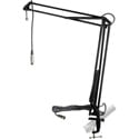 MXL BCD Stand Articulating Mic Boom Arm Radio DJ/Talk Show/Podcast/Voiceover Desktop Stand with 12 ft Mic Cable - Black