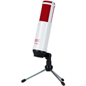 Photo of MXL MXLTEMPOWR TEMPO USB 2.0 Condenser Microphone with Headphone Jack - White Body/Red Grill