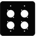Mystery FP-2G-4-B 2-Gang Black Wall Panel 4 Each NEUTRIK D