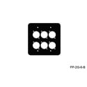 Mystery FP-2G-6-B 2-Gang Black Wall Panel 6 Each NEUTRIK D