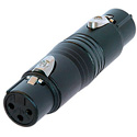 Photo of Neutrik NA3FF B 3 pin Female XLR to 3 pin Female XLR Prewired - Black