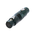 Photo of NEUTRIK NA5FF-B 5-Pin XLR Female to 5-Pin XLR Gender Conversion Adapter - Pre Wired - Black