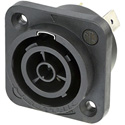 NEUTRIK NAC3FPX-WOT-TOP Receptacle powerCON TRUE1 TOP Female 1/4 Inch Flat Tab Terminals Without Tang IP 65 and UV Rated