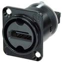 NEUTRIK NAHDMI-W-B HDMI 2.0 Feedthrough Adaptor - IP65 Rated -  D-Shape - Black