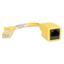 Photo of 6 Inch CAT6 RJ45 Crossover PortSaver Patch Cord - Yellow