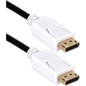 DP-06BWH 6 Foot DisplayPort UltraHD 4K Black Cable with White Connectors & Latches
