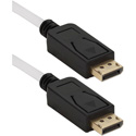 DP-06WBK 6 Foot DisplayPort UltraHD 4K White Cable with Black Connectors & Latches