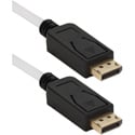 DP-10BWBK 10 Foot DisplayPort UltraHD 4K White Cable with Black Connectors & Latches