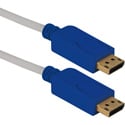 Photo of DP-10WBL 10 Foot DisplayPort UltraHD 4K White Cable with Blue Connectors & Latches