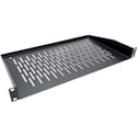 Ventilated Black Finish Rackmount Shelf - 1RU