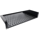 Ventilated Black Finish Rackmount Shelf - 2RU