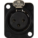 Photo of NEUTRIK NC3FD-L-BAG-1 3-Pin Female XLR Panel/Chassis Mount Connector - Latching - Black/Silver