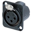 Photo of NEUTRIK NC3FD-LX-BAG 3-Pin Female XLR Panel/Chassis Mount Connector - Duplex Ground Contact - Black/Silver