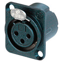 Photo of NEUTRIK NC3FD-LX-HA-BAG 3-Pin Female XLR Panel/Chassis Mount Connector - Black/Silver