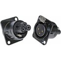 NEUTRIK NC3FD-S-1-B 3-Pin Female XLR Panel/Chassis Mount Connector - Screw Terminals - Black/Gold