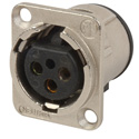 Photo of Neutrik NC3FDL-1-0 3-Pin XLR Female Panel/Chassis Mount Connector - Latchless