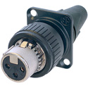 Photo of NEUTRIK NC3FDX-EMC-SPEC 3-Pin XLR Fmale EMC-XLR Cable End with Panel Mount