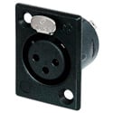 Photo of NEUTRIK NC3FP-B-1 3-Pin XLR Female Panel/Chassis Mount Connector - Black/Gold
