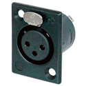 Photo of NEUTRIK NC3FP-BAG-1 3-Pin XLR Female Panel/Chassis Mount Connector - Black/Silver