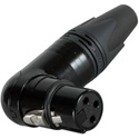 Photo of Neutrik NC3FRX-B XLR 3 Pole Right Angle Female Cable End - Black/Gold