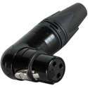 Neutrik NC3FRX-BAG XLR 3-PinRight Angle Female Cable End - Black/Silver