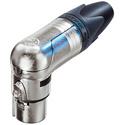 Photo of Neutrik NC3FRX 3-Pin XLR Right Angle Female Cable End - Nickel/Silver