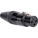 Photo of Sescom Numbered 3-Pin Female XLR Connector - Laser Engraved Neutrik NC3FXX-B - 25