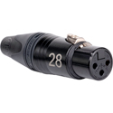 Photo of Sescom Numbered 3-Pin Female XLR Connector - Laser Engraved Neutrik NC3FXX-B - 28