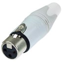 Photo of Neutrik NC3FXX-WT 3 Pole Female Cable Connector - White/Silver