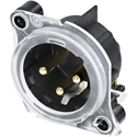 Photo of NEUTRIK NC3MAH-LR XLR 3 Pin Male Chassis Mount with PCBH Halo Light Ring - Plastic/Gold