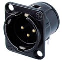 Photo of NEUTRIK NC3MD-H-B 3-Pin XLR Male Horizontal PCB Connector - Black/Gold
