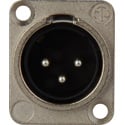 Photo of Neutrik NC3MD-L-1 3-Pin XLR Male Panel/Chassis Mount Connector - Solder Cups