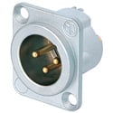 Neutrik NC3MD-LX-HE 3-Pin XLR Male Panel/Chassis Mount Connector - Duplex Ground Contact - Velour Chromium